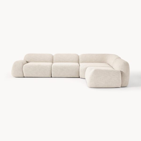 Modulaire hoekbank Milora (4-zits) van bouclé